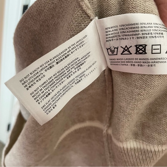 NWOT Collars & Co Cream Napoli Accent Quarter Zip Wool Cashmere Sweater Medium - Picture 8 of 8